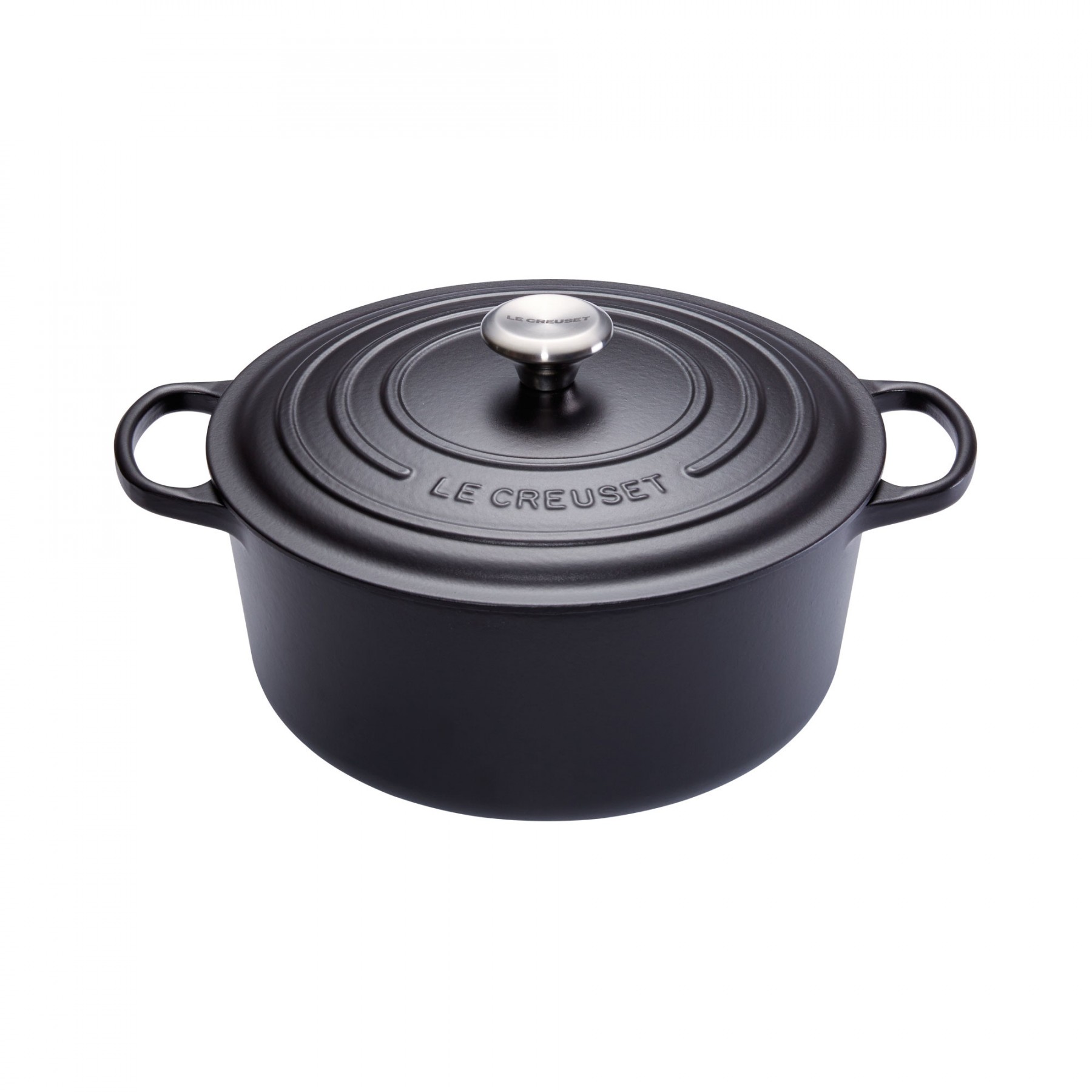 JERNGRYTE RUND 28 6,7L MATT SORT LE CREUSET