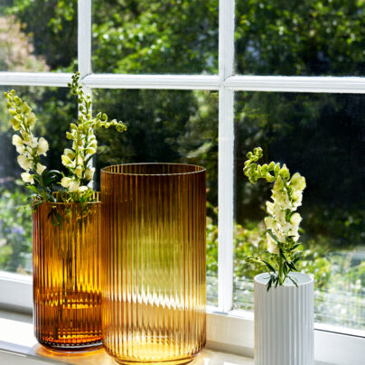 Vase TUBE 25 cm, ambre, verre, Lyngby Glas 