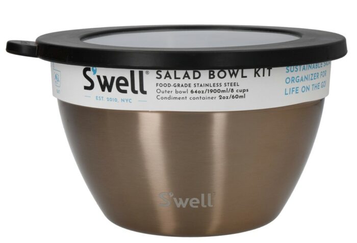 Salatbolle m/lokk og dipskål 1900ml Pyrite