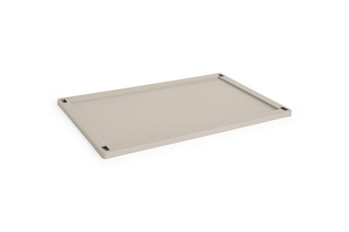 Plastlokk til oppbevaringskasse stor warm grey