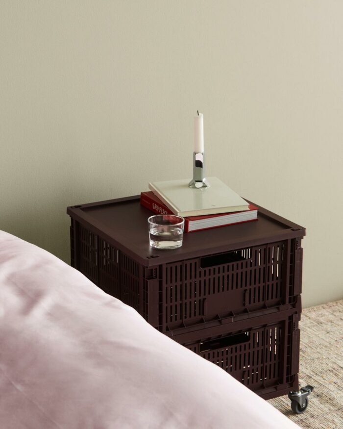 Oppbevaringskasse medium kvadrat bordeaux