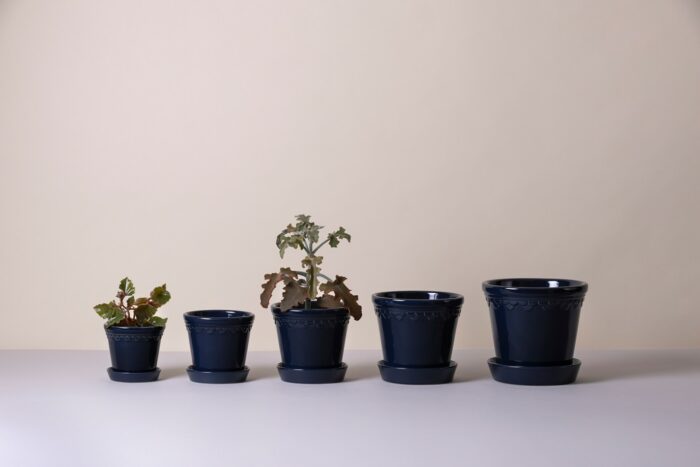 Blomsterpotte m/skål 16cm Sapphire blue