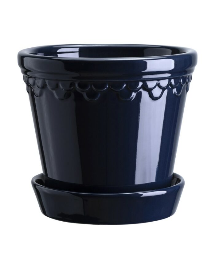 Blomsterpotte m/skål 16cm Sapphire blue