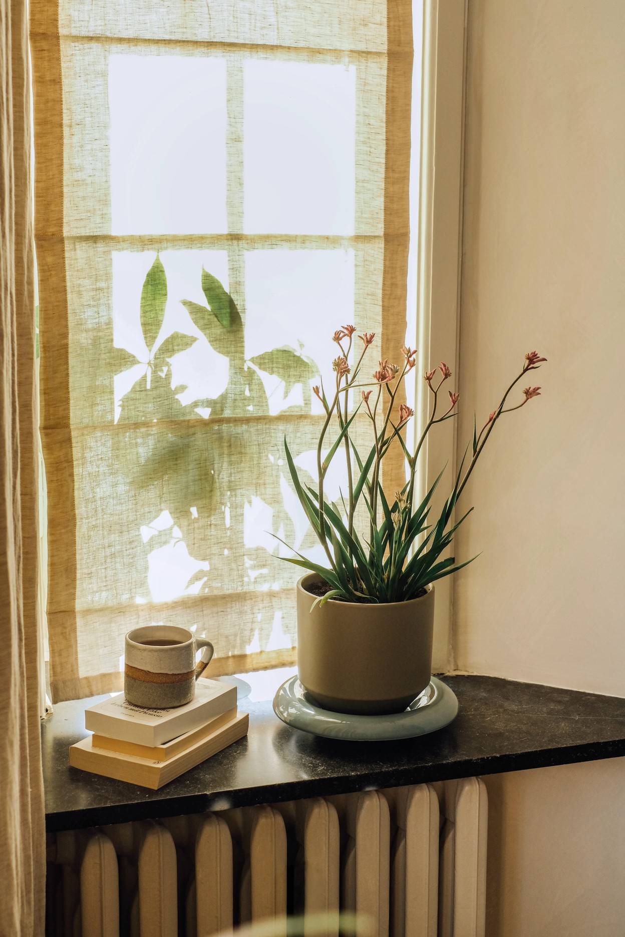 Skål til blomsterpotte 18cm Misty blue