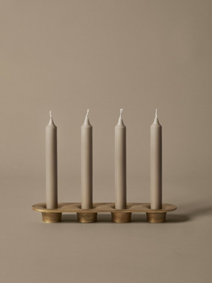 Lysestake 4-armet messing