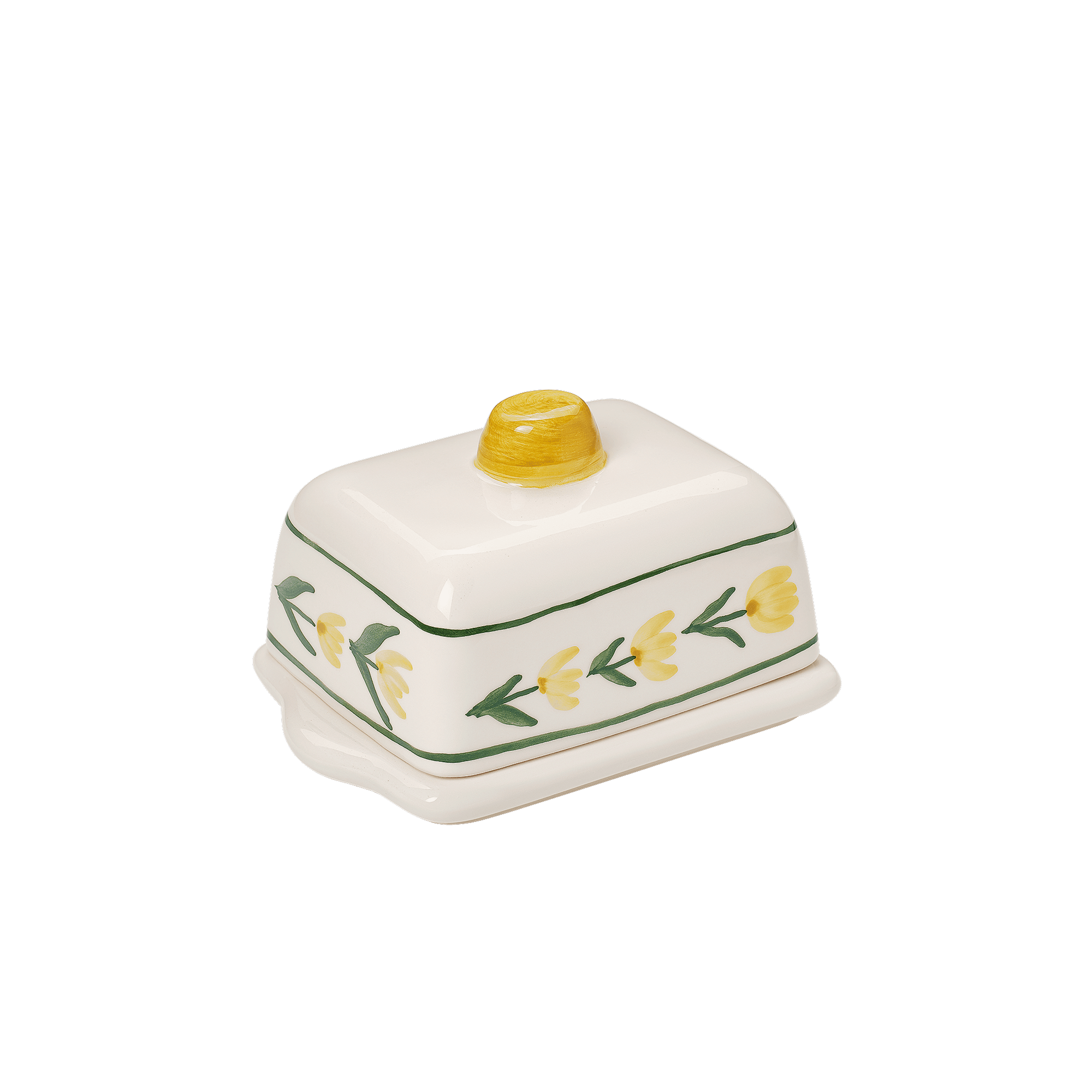 Smørboks 17x11,5cm gul