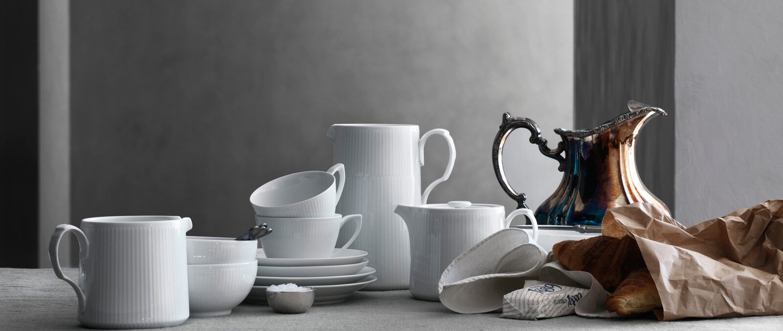 Royal Copenhagen Hvit Riflet