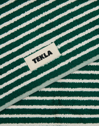 Tekla_badematte_teal green stripes