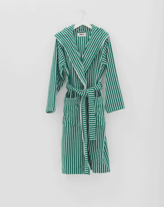 Tekla_morgenkåpe_teal green stripes