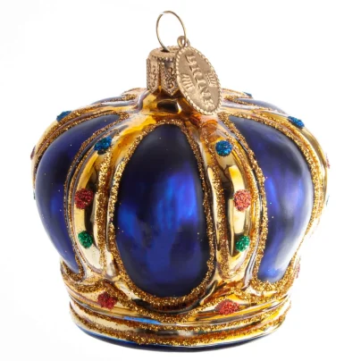 Brink Nordic Krone 5cm blå glass ornament