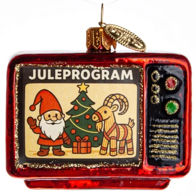 Brink Nordic TV med juleprogram – julepynt i glass, 6 cm