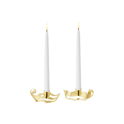 Georg Jensen Kronelysestaker 2026 2pk gull