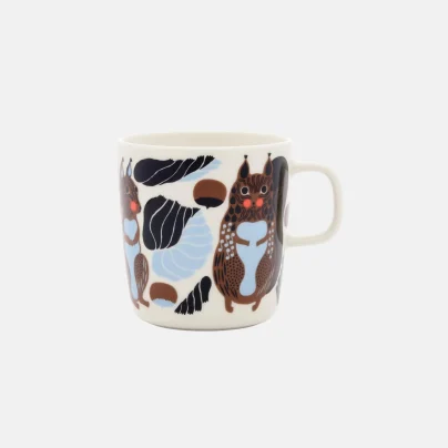 Marimekko Kurre Krus 4dl hvit-brun-lyseblå
