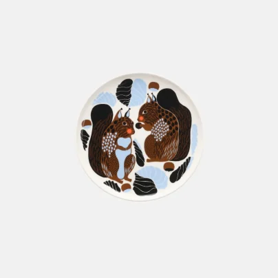 Marimekko Kurre Tallerken 20cm hvit-brun-lyseblå