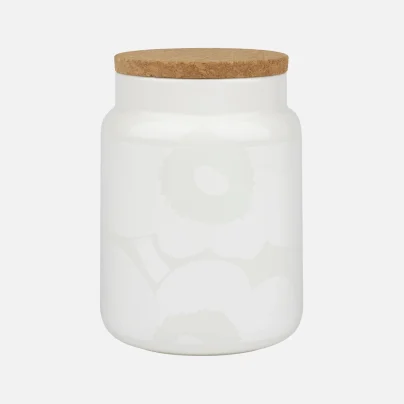 Marimekko Unikko Krukke 1,2l hvit-hvit