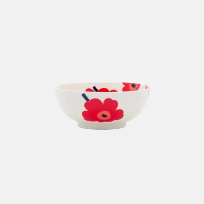 Marimekko Unikko Skål 1,3l hvit-rød