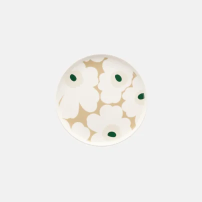 Marimekko Unikko Tallerken 20cm beige-hvit-grønn
